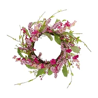 Northlight 18in Geranium And Berry Spring Floral Wreath