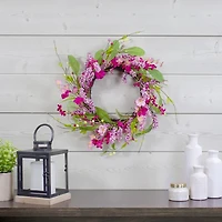 Northlight 18in Geranium And Berry Spring Floral Wreath