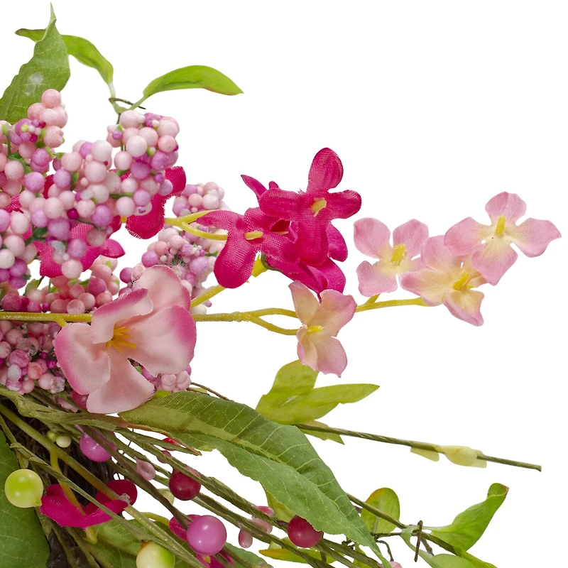 Northlight 18in Geranium And Berry Spring Floral Wreath