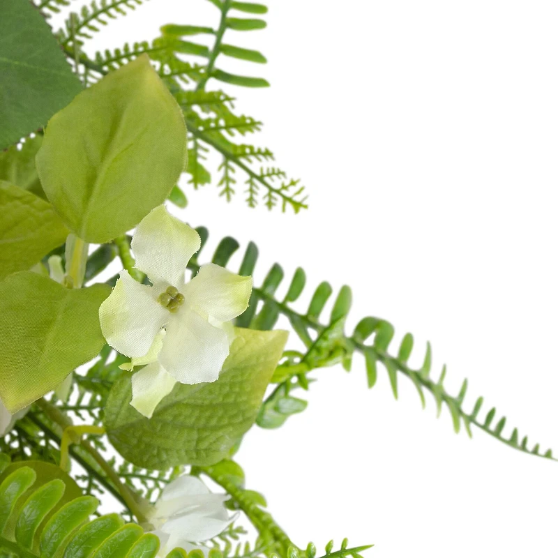 Northlight 24in Rose And Peony Fern Floral Wreath