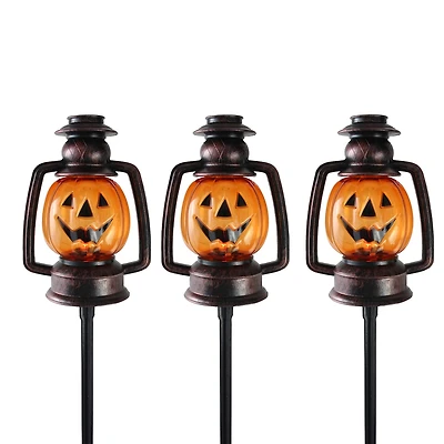 Northlight Orange Flickering Jack O Lanterns 3-pc. Pathway Light