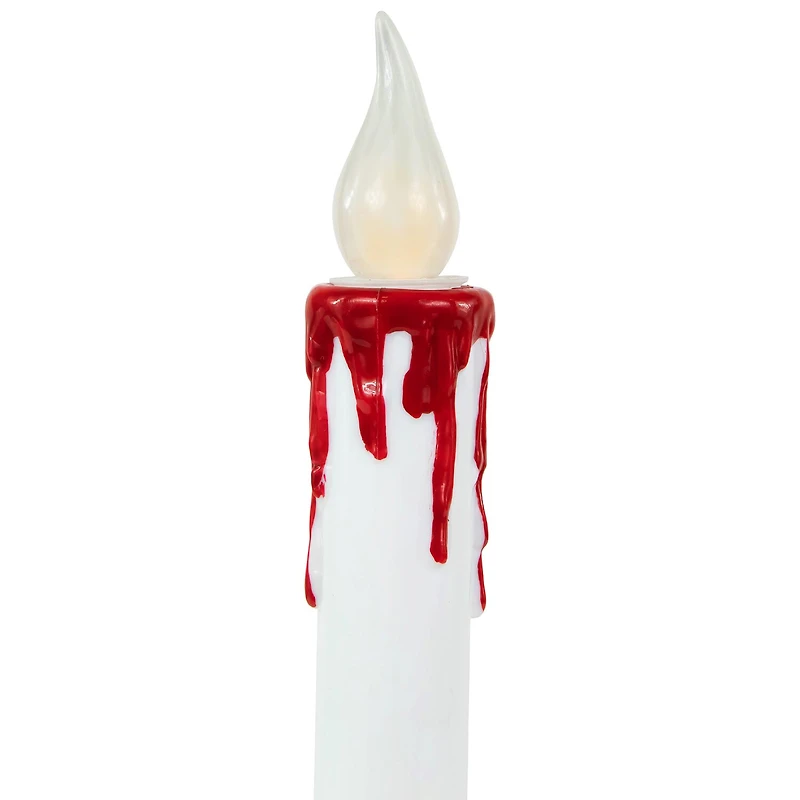 Northlight 9in Led White And Red Candles 2-pc. Lighted Halloween Tabletop Decor