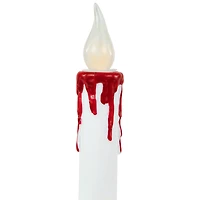 Northlight 9in Led White And Red Candles 2-pc. Lighted Halloween Tabletop Decor