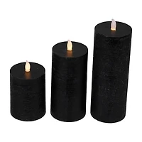 Northlight 8in Black Flickering Led 3-pc. Flameless Candle