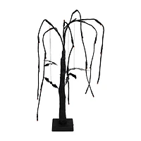 Northlight 24in Led Black Glittered Willow Lighted Indoor Artificial Tree