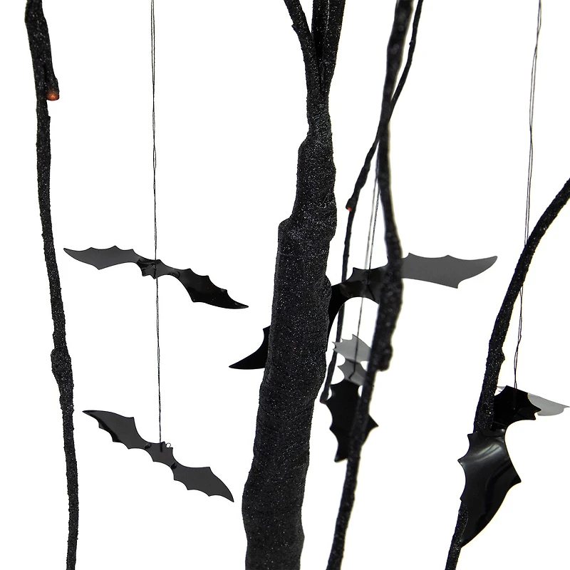Northlight 24in Led Black Glittered Willow Lighted Indoor Artificial Tree