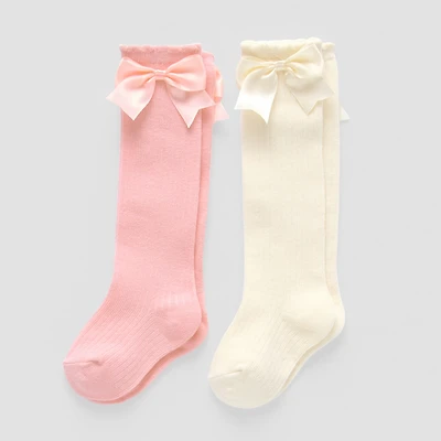 First Steps By Stepping Stones Baby Girls 2 Pair Knee High Socks