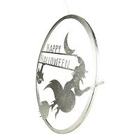 Northlight 17in Silver Flying Witch Wall Sign