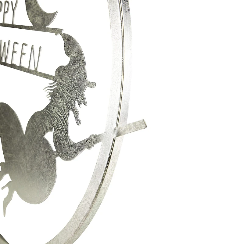 Northlight 17in Silver Flying Witch Wall Sign