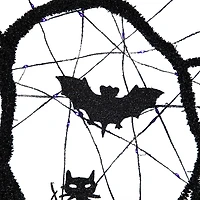 Northlight 13in Led Black Twig With Bats Wreath