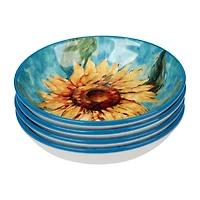 Certified International Golden Sunflowers 4-pc. Earthenware Soup Bowl
