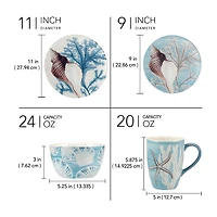 Certified International Beyond The Shore 16-pc. Earthenware Dinnerware Set