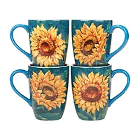 Certified International Golden Sunflowers 4-pc. Coffee Mug