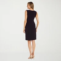 R & M Richards Womens Petite Jacket Dress With Removable Necklace