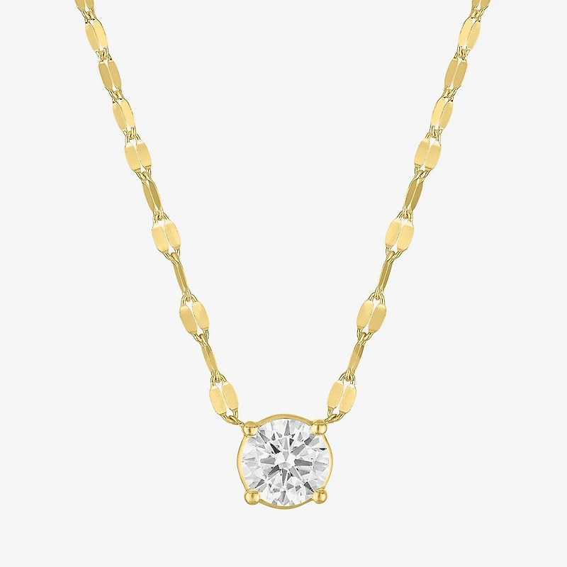 Diamond Addiction (D-E / Vs1-Vs2) Womens 1 CT. T.W. Lab Grown White 10K Gold Round 18 Inch Pendant Necklace