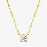 Diamond Addiction (D-E / Vs1-Vs2) Womens 1 CT. T.W. Lab Grown White 10K Gold Round 18 Inch Pendant Necklace