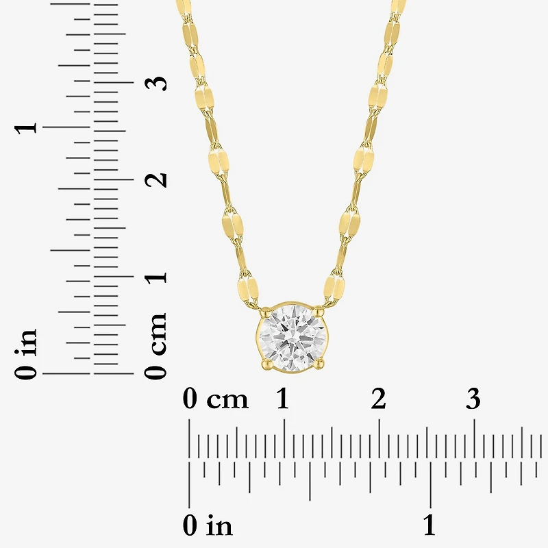 Diamond Addiction (D-E / Vs1-Vs2) Womens 1 CT. T.W. Lab Grown White 10K Gold Round 18 Inch Pendant Necklace