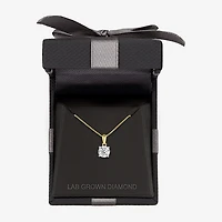 Si2-I1/G-H Womens 1 CT. T.W. Lab Grown White Diamond Sterling Silver or 14K Gold Over Round 18 Inch Pendant Necklace