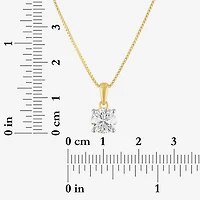 Si2-I1/G-H Womens 1 CT. T.W. Lab Grown White Diamond Sterling Silver or 14K Gold Over Round 18 Inch Pendant Necklace