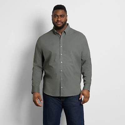 Van Heusen Cronbie Mens Long Sleeve Slim Fit Wrinkle Free Big and Tall Button-Down Shirt