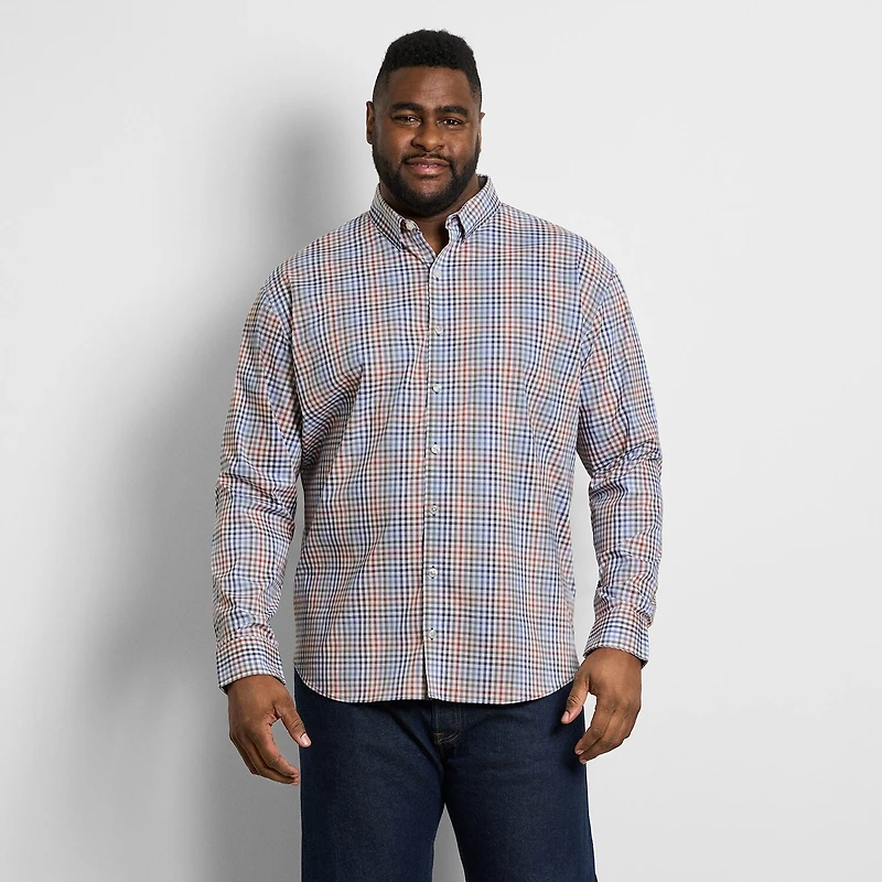Van Heusen Cronbie Mens Long Sleeve Slim Fit Wrinkle Free Big and Tall Button-Down Shirt