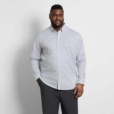 Van Heusen Cronbie Mens Long Sleeve Slim Fit Wrinkle Free Big and Tall Button-Down Shirt