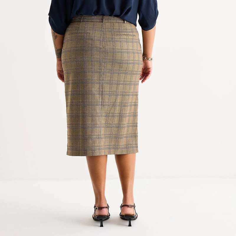 Worthington Womens Plus Long Pencil Skirt