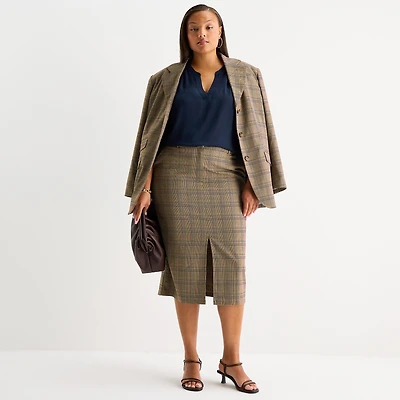 Worthington Womens Plus Long Pencil Skirt