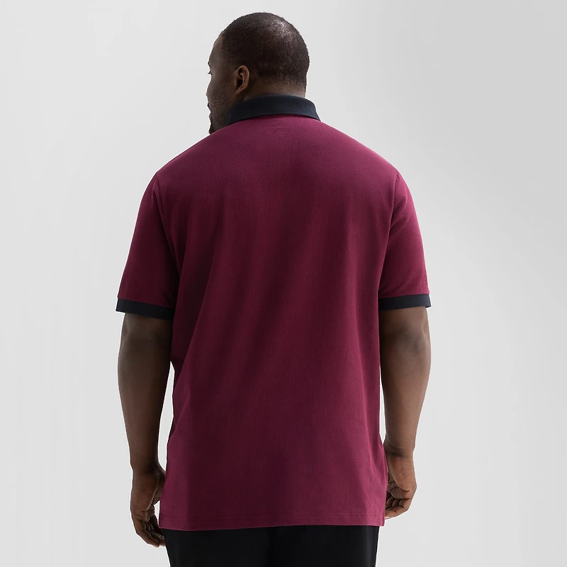 Shaquille O'Neal XLG™ Jacquard Big and Tall Mens Regular Fit Short Sleeve Polo Shirt