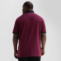 Shaquille O'Neal XLG™ Jacquard Big and Tall Mens Regular Fit Short Sleeve Polo Shirt