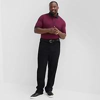 Shaquille O'Neal XLG™ Jacquard Big and Tall Mens Regular Fit Short Sleeve Polo Shirt