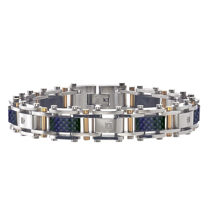 Mens Stainless Steel 8 1/2 Inch Link Bracelet
