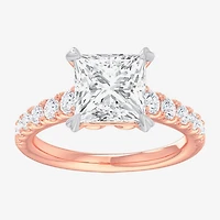 (G-H / Si1-Si2) Womens 3 1/2 CT. T.W Lab Grown White Diamond 14K Gold Side Stone Engagement Ring