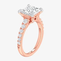 (G-H / Si1-Si2) Womens 3 1/2 CT. T.W Lab Grown White Diamond 14K Gold Side Stone Engagement Ring