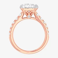 (G-H / Si1-Si2) Womens 3 1/2 CT. T.W Lab Grown White Diamond 14K Gold Side Stone Engagement Ring