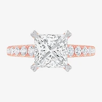 (G-H / Si1-Si2) Womens 3 1/2 CT. T.W Lab Grown White Diamond 14K Gold Side Stone Engagement Ring