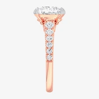 (G-H / Si1-Si2) Womens 3 1/2 CT. T.W Lab Grown White Diamond 14K Gold Side Stone Engagement Ring