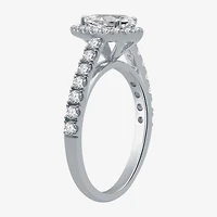 (H-I / I1) Womens 2 CT. T.W. Lab Grown White Diamond 10K Gold Pear Side Stone Halo Bridal Set