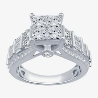 Womens 2 CT. T.W. Natural White Diamond 10K Gold Engagement Ring