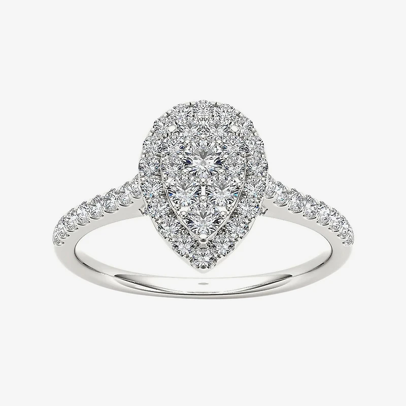 3/4 CT.T.W. Natural Diamond 10K Gold Pear-Shaped Engagement Ring