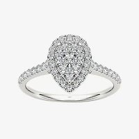 3/4 CT.T.W. Natural Diamond 10K Gold Pear-Shaped Engagement Ring