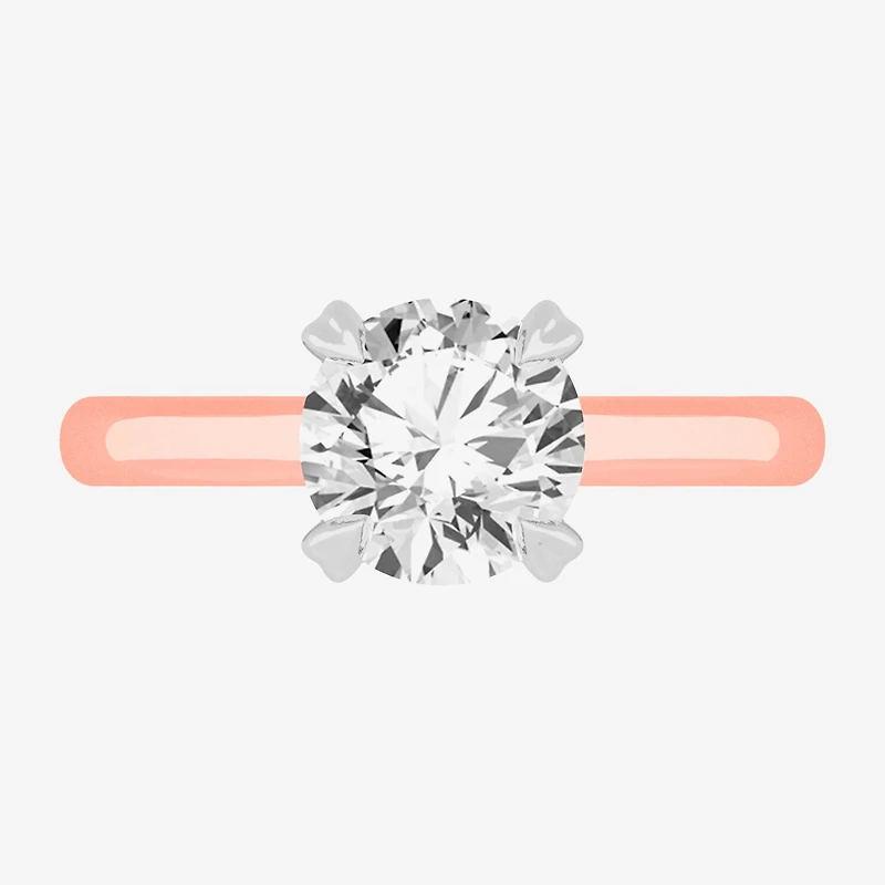 G-H / SI1-SI2) Womens CT. T.W. Lab Grown White Diamond 14K Gold Round Solitaire Engagement Ring