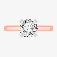 G-H / SI1-SI2) Womens CT. T.W. Lab Grown White Diamond 14K Gold Round Solitaire Engagement Ring