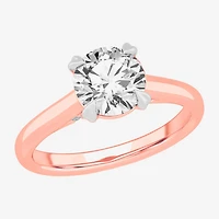 G-H / SI1-SI2) Womens CT. T.W. Lab Grown White Diamond 14K Gold Round Solitaire Engagement Ring