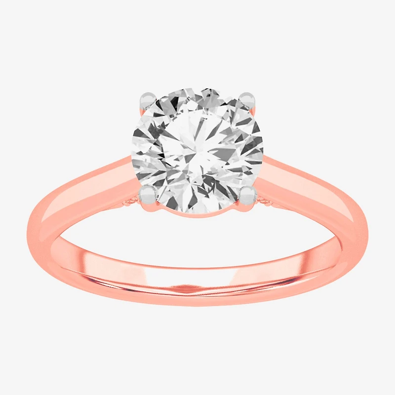 Solitaire Ring (G-H / Si1-Si2) Womens 2 CT. T.W. Lab Grown White Diamond 14K Gold Round Engagement