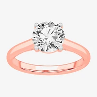 Solitaire Ring (G-H / Si1-Si2) Womens 2 CT. T.W. Lab Grown White Diamond 14K Gold Round Engagement