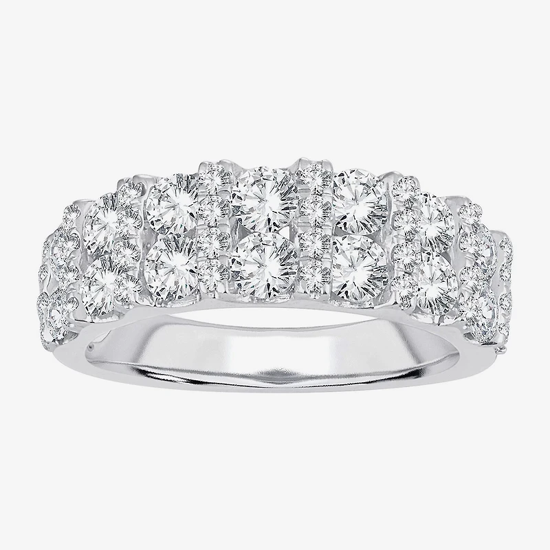 Womens 2 CT. T.W. Natural White Diamond 10K Gold Anniversary Wedding Band