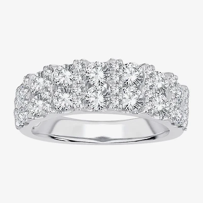 Womens 2 CT. T.W. Natural White Diamond 10K Gold Anniversary Wedding Band