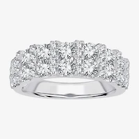 Womens 2 CT. T.W. Natural White Diamond 10K Gold Anniversary Wedding Band