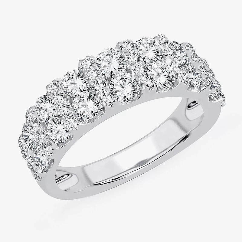 Womens 2 CT. T.W. Natural White Diamond 10K Gold Anniversary Wedding Band